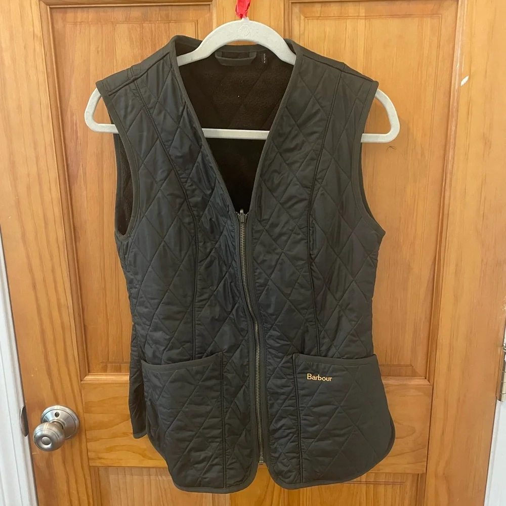 Barbour Quilted Vest in Dark Olive - Picture 1 of 8